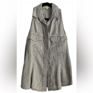 NWOT Anthropologie Cloth & Stone Grey Tencel Sleeveless Buttondown Tank